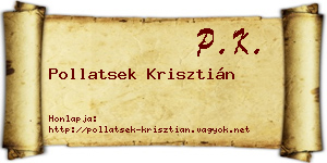 Pollatsek Krisztián névjegykártya